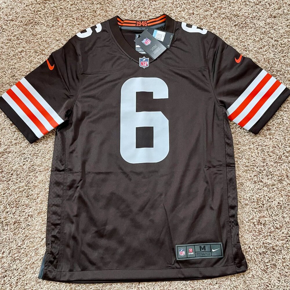 Nike NFL Cleveland Browns Baker Mayfield #6 Game Player Jersey, Men's Medium